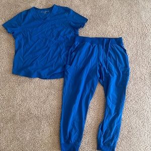 Uniform Advantage Easy Stretch royal blue scrubs